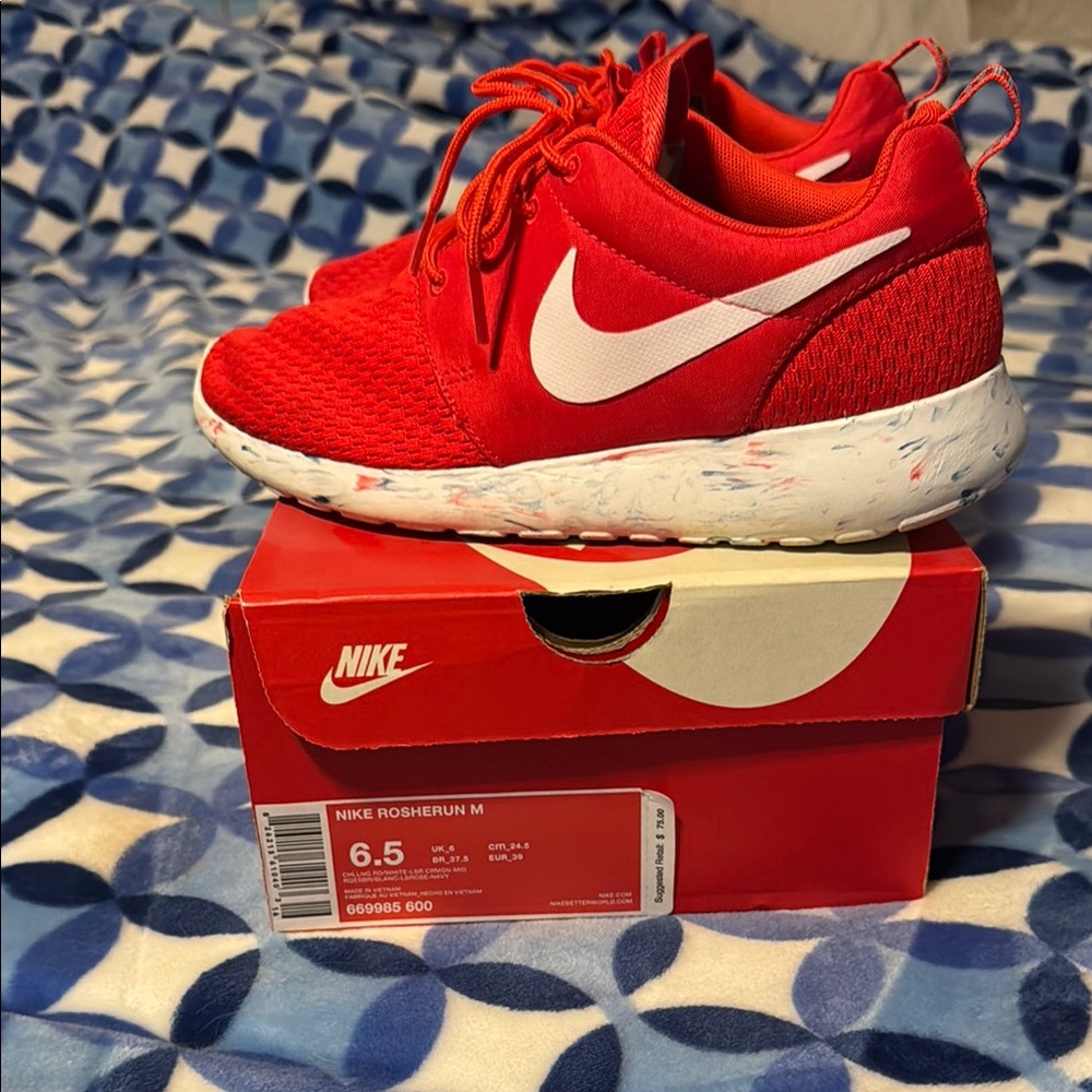 Nike Kids Red Roshe Run Shoes